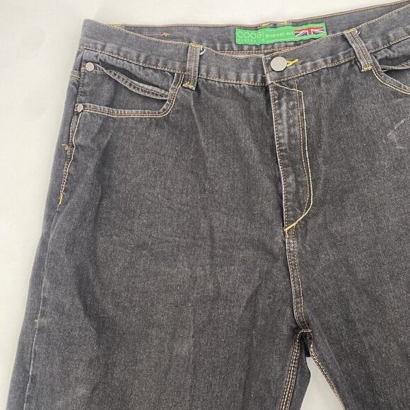 COOGI Shorts Mens 42 Blue Australia Y2K Baggy Hip Hop Embroidered Patchwork Dark - Picture 4 of 14